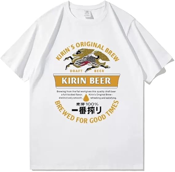 Amazon | [LZZQQQZH] 半袖Tシャツ 麒麟一番榨啤酒 キリン搾り