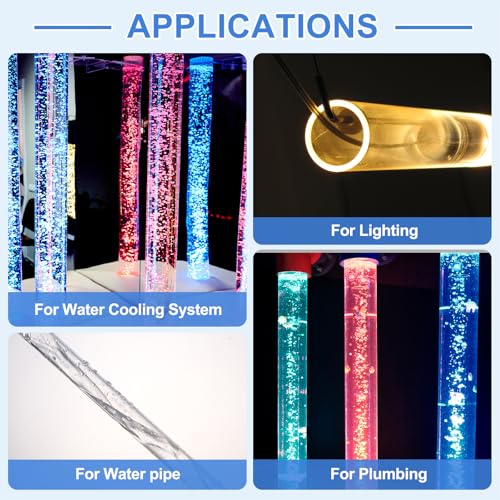 sourcing map 10 Pcs Clear Plastic Rigid Tubing 5mm ID x 7mm OD, 0.5 Meters Length Round Polycarbonate Tubing for Aquarium Water Pipe, Water Cooling System, Plumbing - Image 5