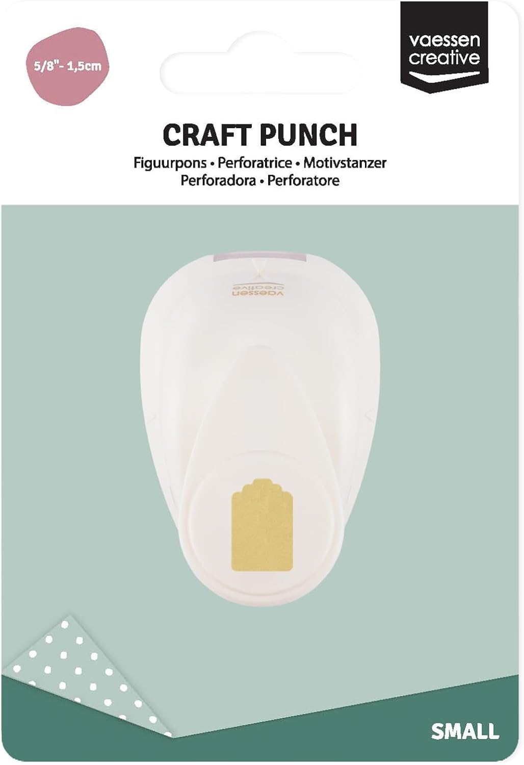 Vaessen Creative Craft Paper Punch - Label - 1 x 1,5 cm - Circle Cutter for Crafting and Card Making