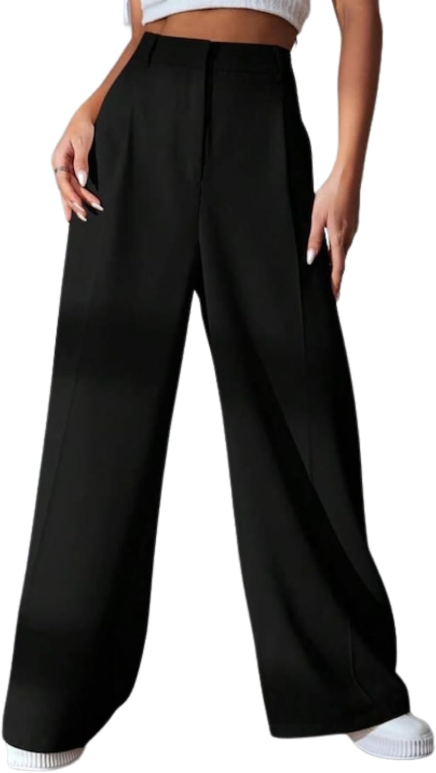 High Waist Trousers for Women – Flared Korean Style Formal Pants | Elegant Workwear for Office, College & Events (Available in Plus Size and Combo Pack of 2) Beige