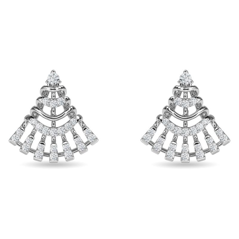 Image of KISNA JEWELS 14KT|18KT BIS Hallmark Pure Gold and Diamond Drops Earrings For Women with Screw Back clouser