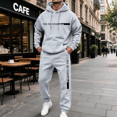 Sweat Suits Men Casual Workout Sport Jogging Track Suits Activewear - image 4