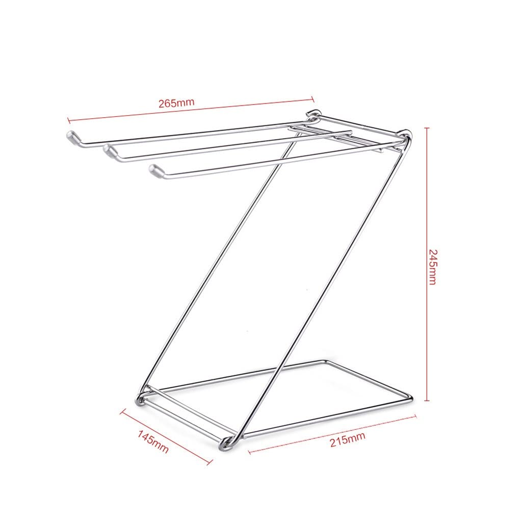 SLSFJLKJ Cuisine Salle de Bain Stable Support Antirouille Maison Porte-Serviettes Chiffons Pliable Vie Quotidienne Table en Acier Inoxydable sur Pied Vision