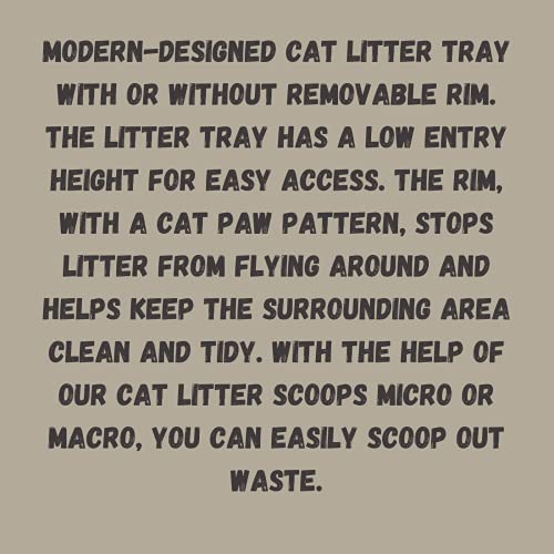Image of Savic Gizmo Cat Litter Tray with Rim, 20 inch, Prevent Throwing of cat Litter, Durable, Lightweight, Easy to use and Reduces Odor, Perfect Starter for Toilet Training Your Kitten, Mocha | Large litter tray with anti-scatter rim for a cleaner cat toilet area.