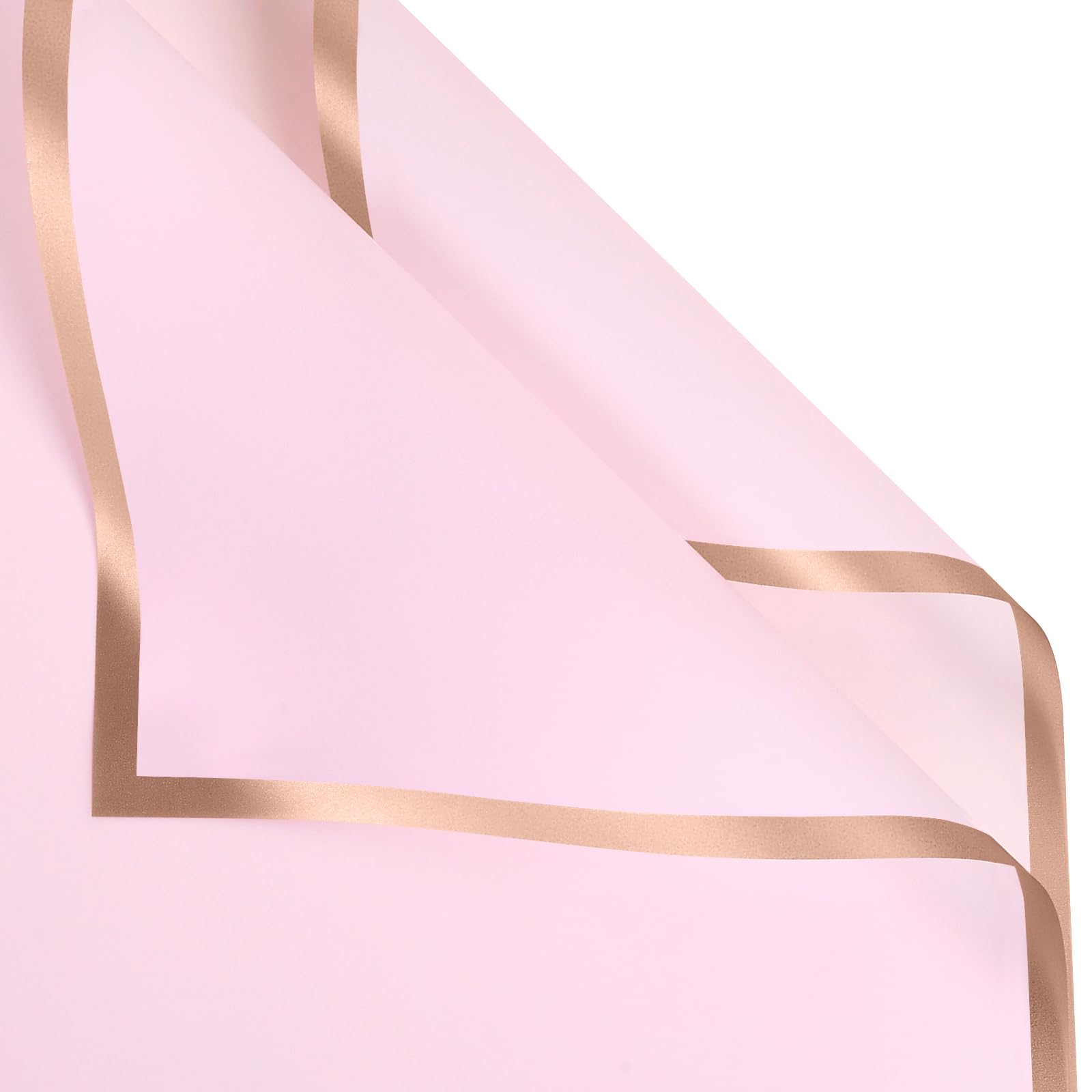 20 Sheets Pastel Pink Floral Bouquet Wrapping Paper - Waterproof, 22.8x22.8 inches, Perfect for Wedding, Birthday, Valentine's Day & More