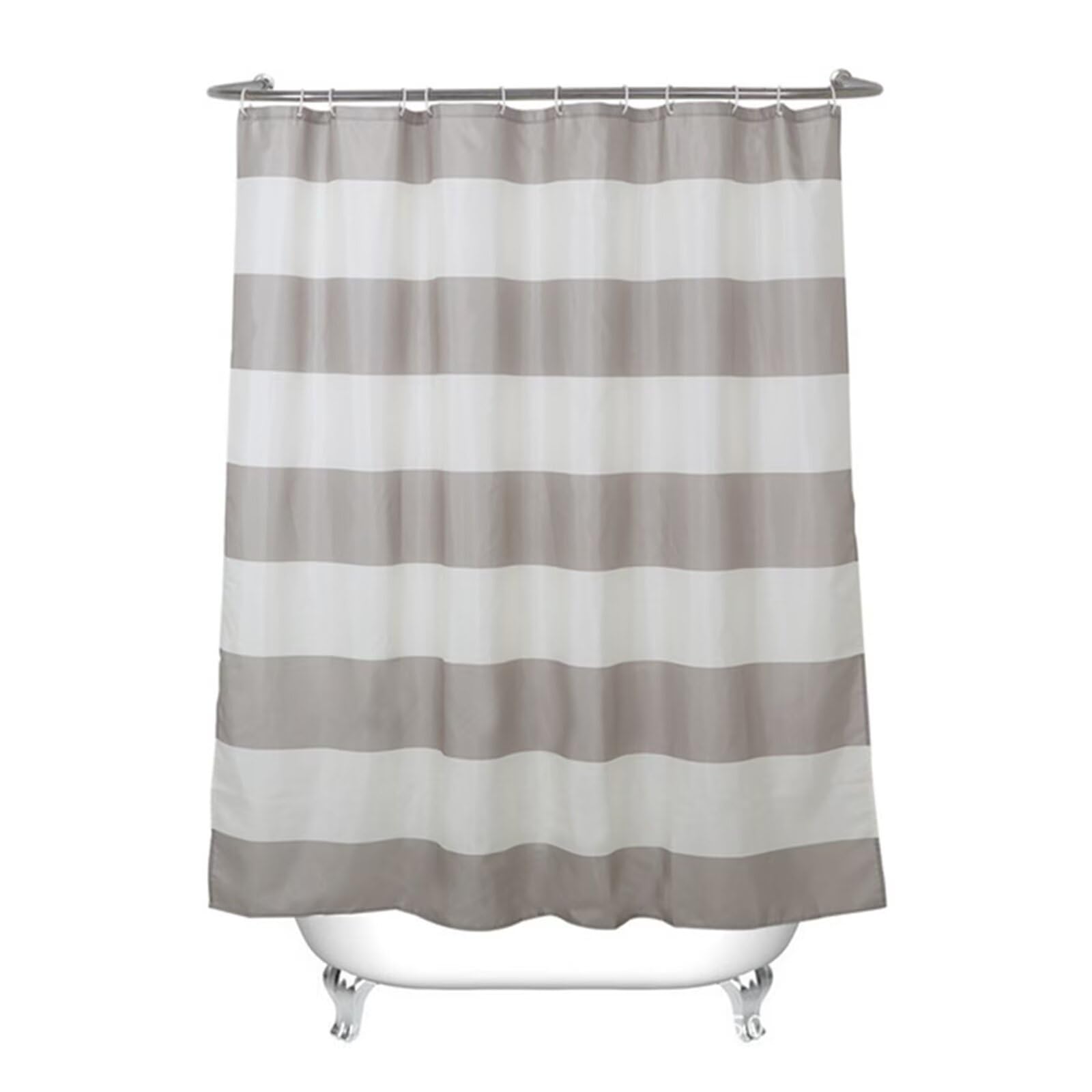 Syiboo White Lines Shower Curtain Washable Bath Curtains,with 12 Hooks and Weighted Hem,Fabric Shower Curtains Outdoor Waterproof Polyester for Bath Tub and Shower Stall,120x190cm W48*L75 Inch