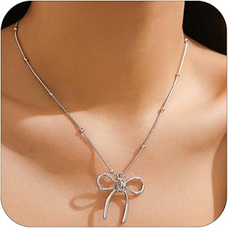 Bow Necklace for Women Gold Silver Bow Necklace Fashion Bow Pendant Necklace Bow Necklace Jewelry Perfect jewelry for Women