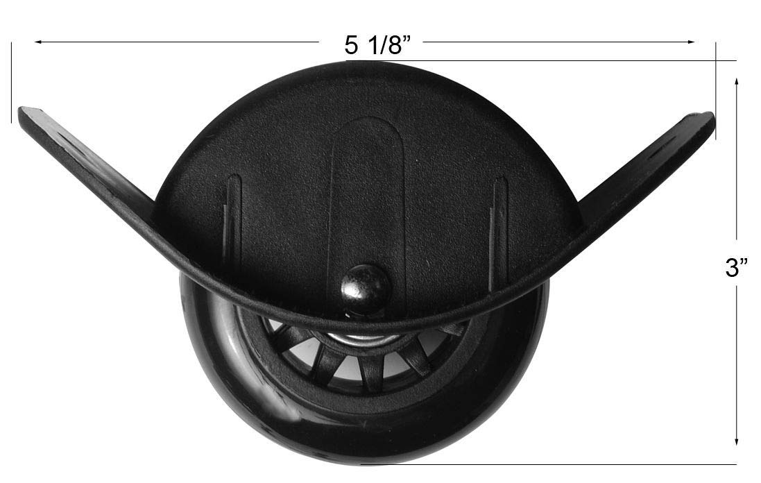 Ohio Travel Bag Inline Skate Wheel w/Housing, 3 Inch, Black, Plastic, L-2139