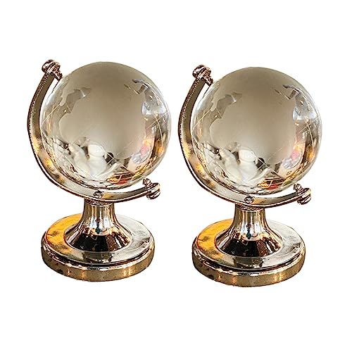 Wakauto 2pcs Pink Mini Crystal Globe Magnetic Floating Decor Home Office Decor