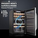 Ivation 33 Bottle Dual Zone Wine Cooler Refrigerator w/Lock | Large Freestanding Wine Cellar For Red, White, Champagne & Sparkling Wine | 41f-64f Digital Temperature Control Fridge Stainless Steel - Image 4