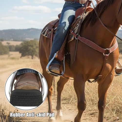 Étriers de cheval aluminium et cuir de vache de qualité - 2