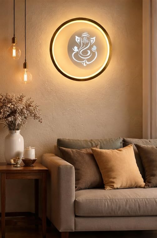 Image of blissbells Crystal Wall Light, LED Decorative Sconce (Ganesh wall Art Sconce)