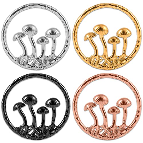 Maxbott 2Pcs Stainless Steel Elegant Mushroom Ear Weights Hangers For Stretched Ears Gauges Ear Plugs Tunnels Body Piercing Jewelry (6G(4Mm), Silver) #TOP4