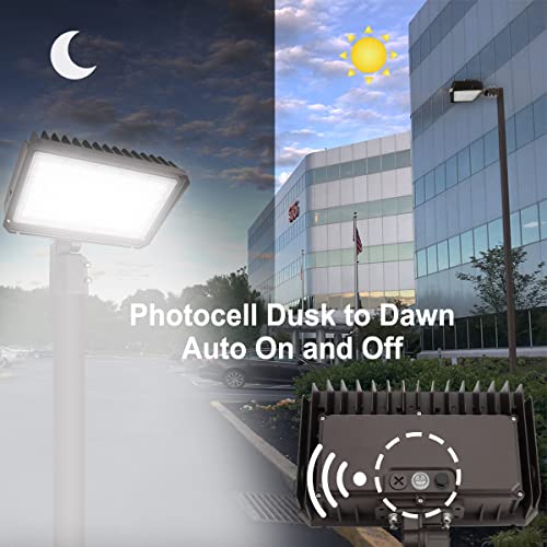 Kadision 200W Parking Lot Lights Commercial Led Pole Lights Outdoor, Super Bright 26000Lm 5000K 100-277V Ip65, Slipfitter Mount Led Flood Light With Photocell, Etl Listed #TOP1