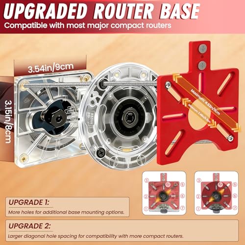 Image of Router Circle Cutting Jig for DeWalt /Bosch /Milwaukee Compact Routers - 4 in 1 Adjustable Router Jig, Aluminum Alloy Circle Cutting Guide for Trim Routers, 5.5-30 inch for Circles, Arcs & Grooves