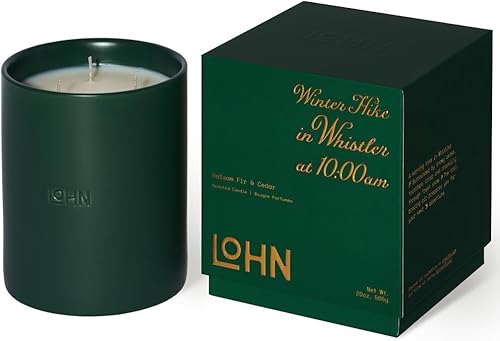 Lohn Winter Hike Mega Vela perfumada Vela de aceite esencial para el hogar, notas de romero, enebro y abeto bálsamo, cera de soja sostenible y