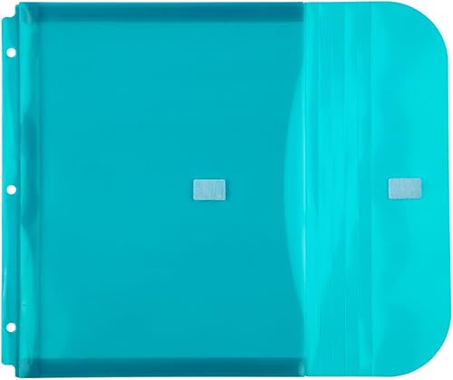 Miniatura 10 de JAM PAPER Sobres de plástico de 3 agujeros con gancho y bucle, folleto de cartas, 9 12 x 11 12 con expansión de 1 pulgada, colores surtidos, paquete