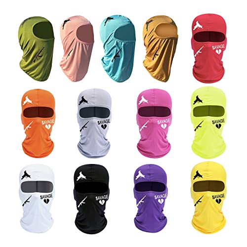 Single Hole Knit Cycling Head Cover Lightweight Ski Mask Exquisite Embroidery Black Classic Ski Mask Balaclava(Black,One Size) #TOP2