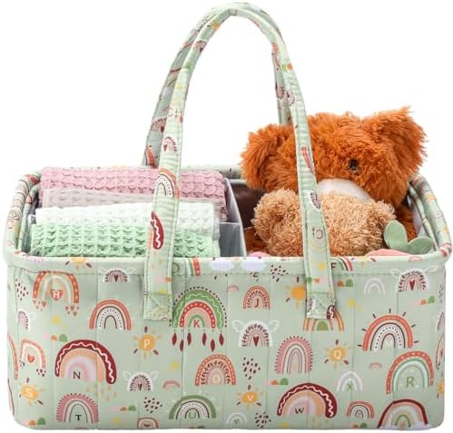 Caddy Organisateur à Couches Bébé - Panier Portable Pliable En Feutre, Multiple Poches - Organisation Table à Langer
