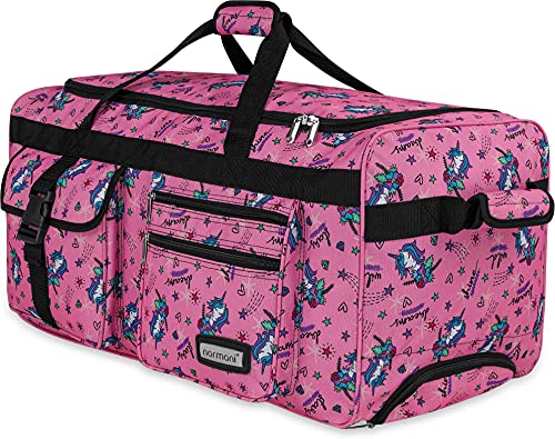 normani® Reisetasche mit Rollen 80 Liter Volumen Jumbo Big-Travel Reisetrolley riesige XXL in vielen bunten Farben Einhorn Pink XXL