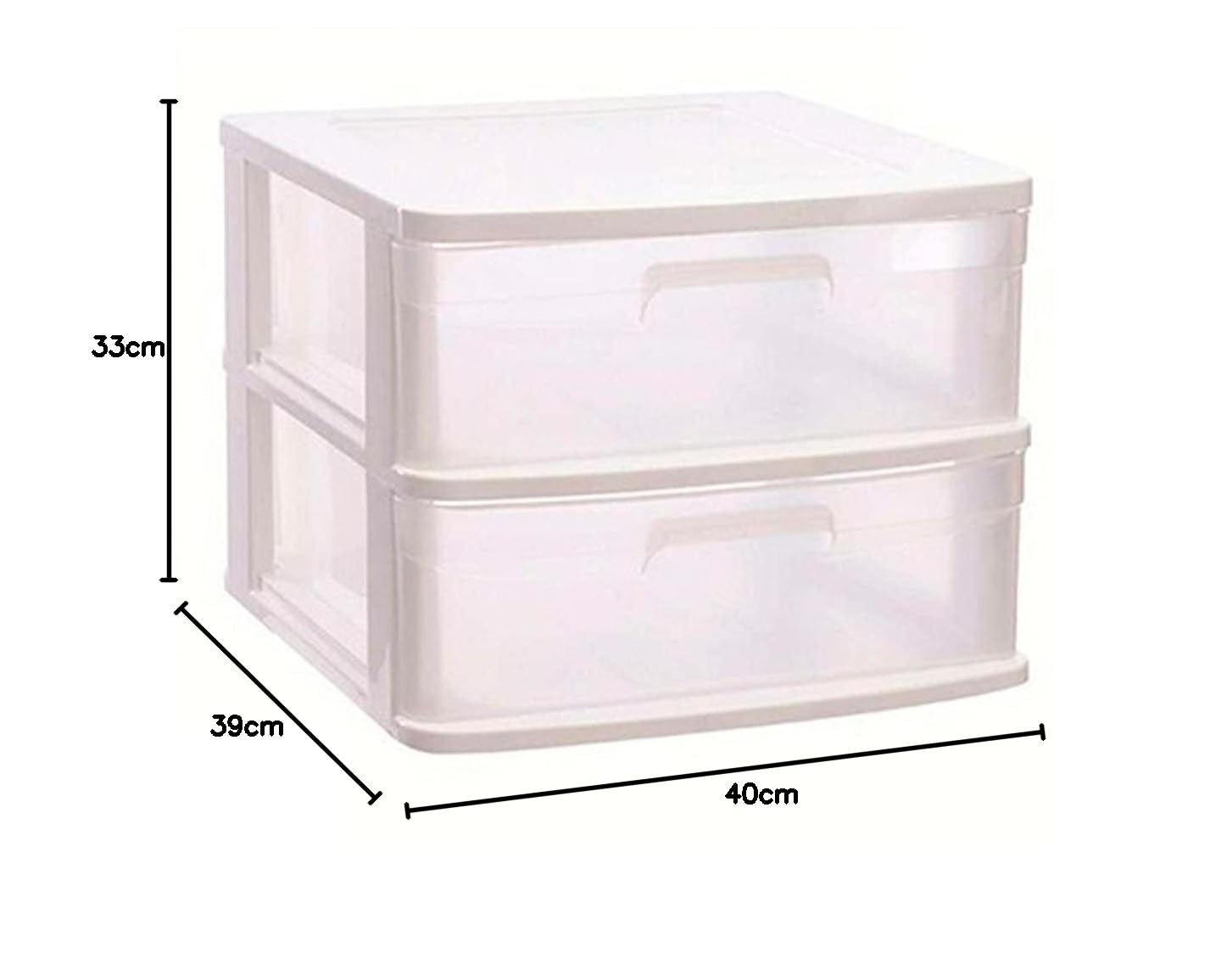 Cajonera plástico blanco 40x39x33.5 cm organizador almacenaje multiusos