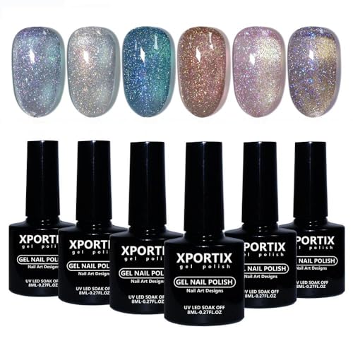 Set de 6 esmaltes de gel brillos colores primavera miniatura 1