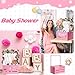 Barydat Wooden Baby Crate Closet, Baby Basket with Handle and Garland Storage Hamper Shower Wooden Gift Crate Letters Self Adhesive for Pregnancy New Parent(Pink)