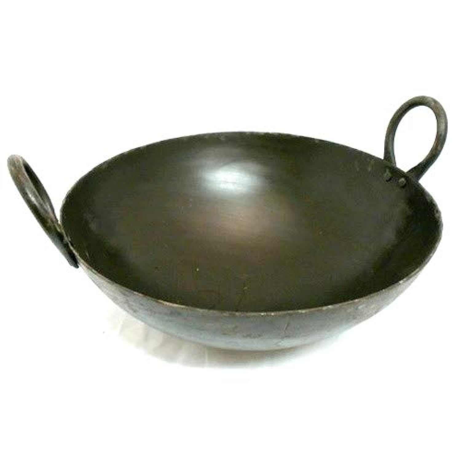 TajIron Deep Kadai/Iron Wok with Handles for Deep Frying (36 cm)