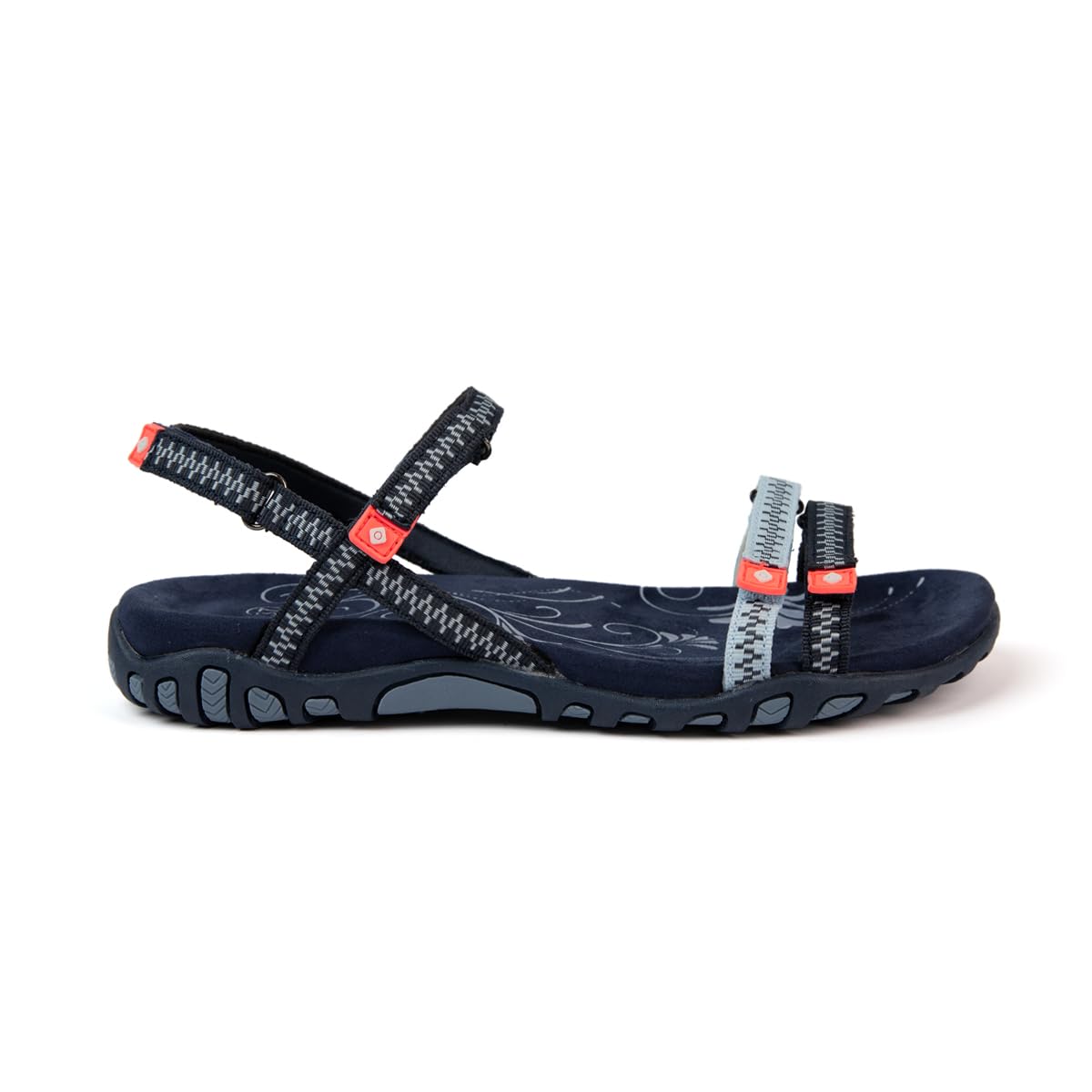 Izas Sandalias de Senderismo para Mujer Deportivas y Cómodas. Sandalias Planas de Verano para Trekking y Caminar de Diseño Ergonómico con 3 Ajustadores. Color Negro