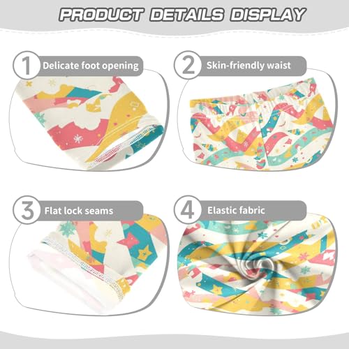 Cute Christmas Elements Kids Girl's Leggings Comfortable Full Length Leg Yoga Pants Exercise3