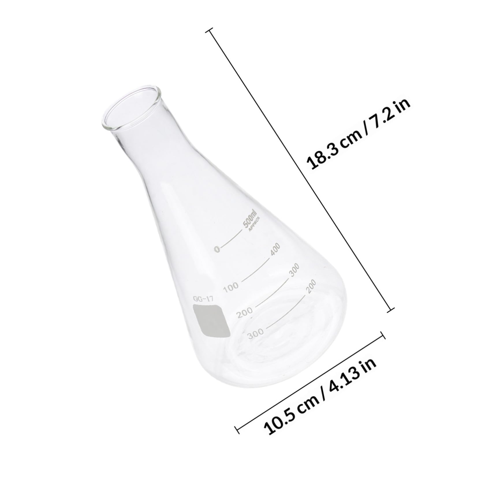 Sosoport Set di 4 Matracci Conici in Vetro Borosilicato Spesso, Capacità Standard, senza Bolle, per Esperimenti Scolastici di Chimica