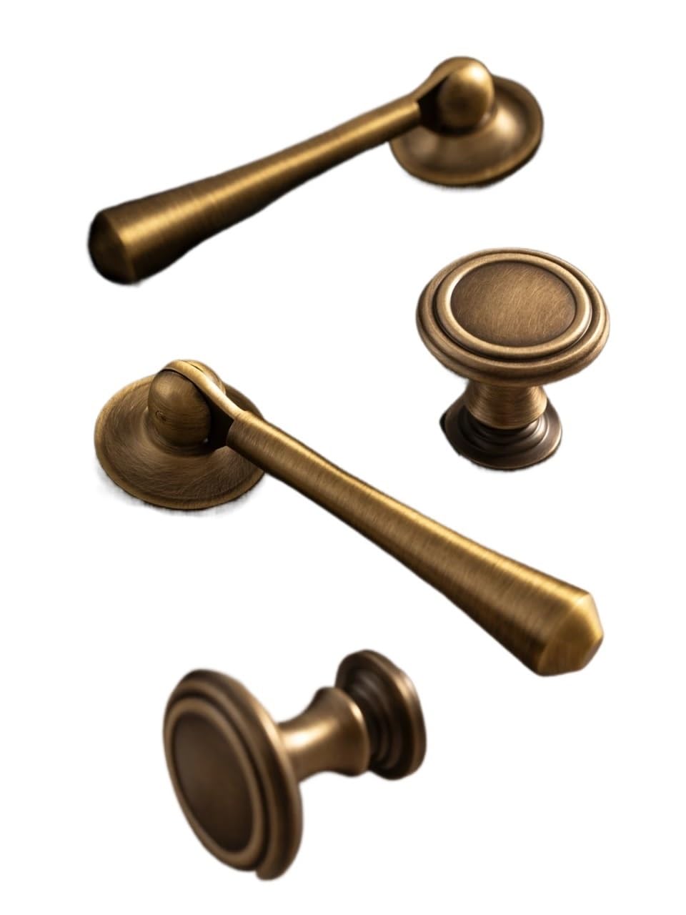 Qvorlth Vintage Cabinet Pulls Antique Brass Cabinet Bar Pulls Drawer Handles Kitchen Cupboard Bathroom Dresser Hardware Knobs(Knob-31mm)