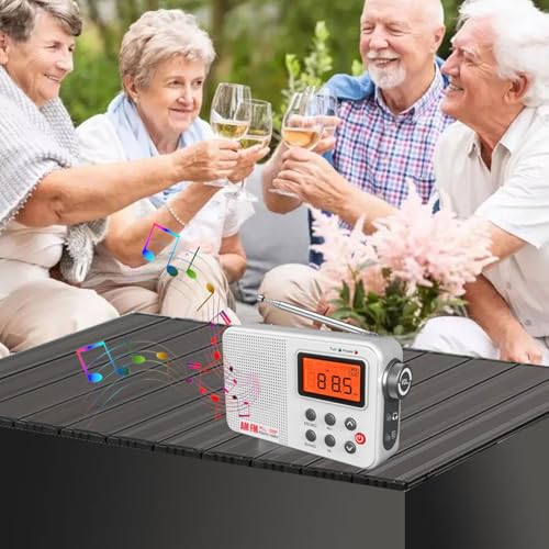 Radio portátil AM FM con sintonizador digital y pantalla LCD miniatura 2