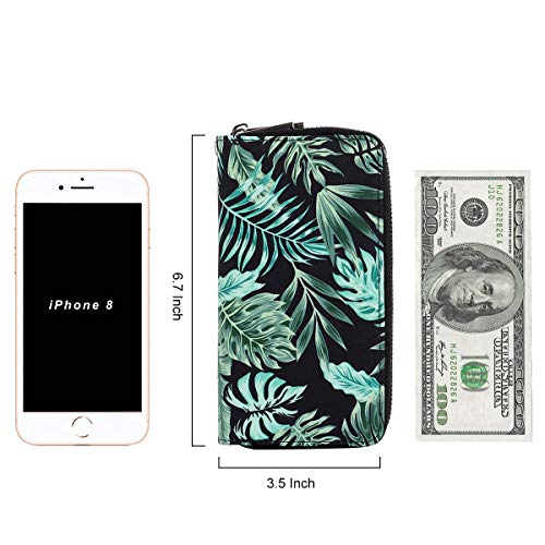 Image of Cellphone Wallet for Women Dual Zipper Long Purse with Removable Wristlet