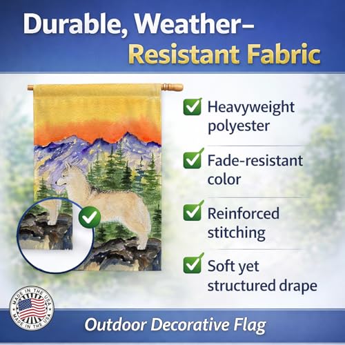 Drapeau Husky Sibérien grand format pour extérieur résistant aux intempéries