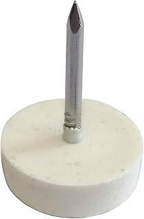 AERZETIX: 100x Patín con clavo Ø15mm redondo de plástico (Blanco)