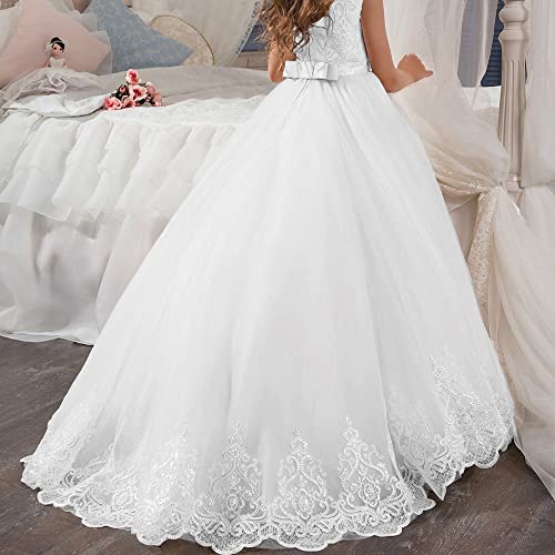 Flower Girl Dresses First Communion Dresses Girl Pageant Dresses Lace Sequin Flower Girl Dresses Ball Gown Girls Princess Dresses Girl Birthday Dresses Flower Girl Dresses For Wedding, Us 8 White #TOP2