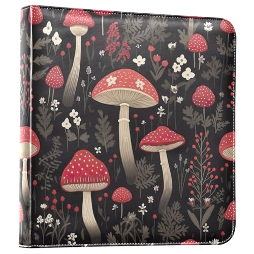 Álbum de fotos adhesivo DIY con diseño de hongos coloridos, encuadernador de 3 anillos, 40 páginas 8x10 para recuerdos miniatura 1