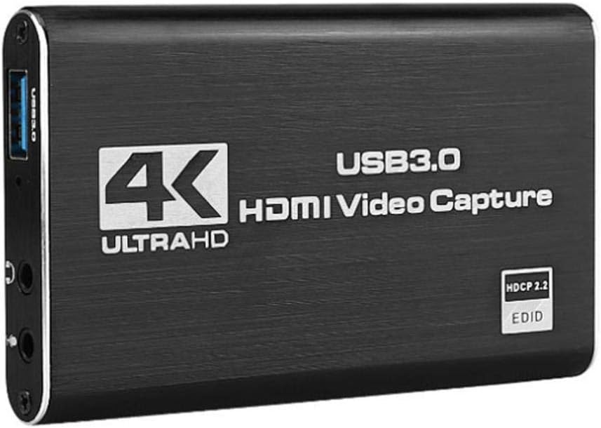 USB3.0 HDMI Video Capture Card 4K 1080P Video Grabber Record Box for PS4, Black, 15x12x4cm