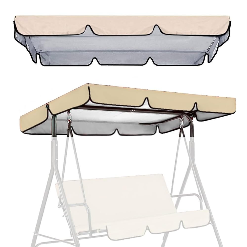 Toit De Balançoire De Remplacement Toit De Rechange pour Balancelle De Jardin 2-3 Places Toile De Rechange pour Balancelle Protection UV Imperméable(Beige,56x47in/142x120cm)