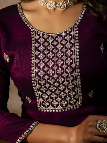 Image of VredeVogel Women's Silk Blend Embroidered Kurta with Pant & Dupatta Set | Modern & Traditional Blend Ethnic Wear | Festive & Casual Outfit