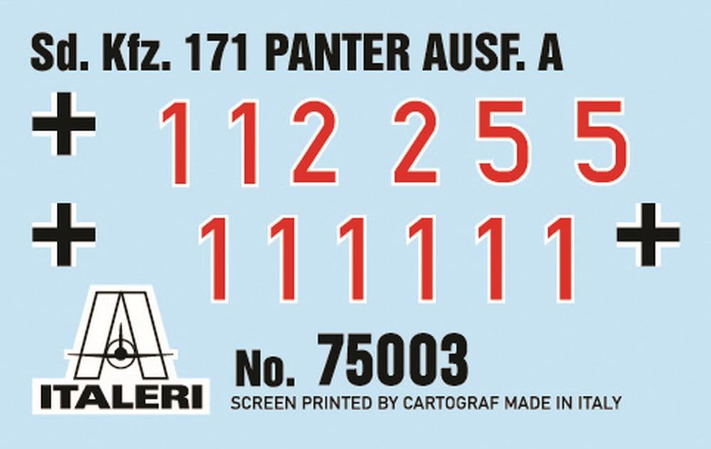 Italeri 75003 Linea Starter Set - Easy Paint: Panther Sd.Kfz.171 Ausf.A, scala 1:56, Plastic Model Kit/Modello in plastica da montare, comprende colla e 3 pennarelli acrilici per la pittura
