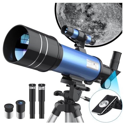 Telescopio Astronomico Bambini Adulti Principianti, 40070 mm Telescopio Rifrattore Portatile con Treppiede Regolabile e Mirino, Facile da Montare e da Utilizzare, Regali per Bambini