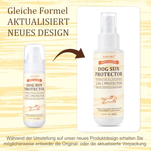 Hunde Sonnenschutz-Spray SPF 25 – Leichtes, Öl-basiertes UV-Schutzspray für empfindliche Haut | Beruhigende & Feuchtigkeitsspendende Formel mit Aloe, Ringelblume und Hafer | 80 ml​