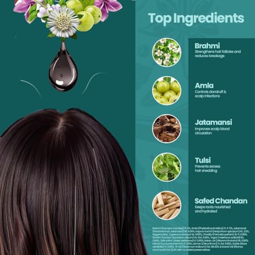 Image of Krishna's Kesharogyam Ayurvedic Hair Oil - 100 ml for Strong Hair with 15 Ayurvedic Herbs | Amla Jatamasi Right hair growth oil| Paraben Free