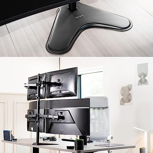 VIVO Quad 13 to 30 inch Monitor Free-Standing Mount, Fully Adjustable Desk Stand, Holds 4 Flat or Curved Display Screens, STAND-V004F - Thumbnail 5