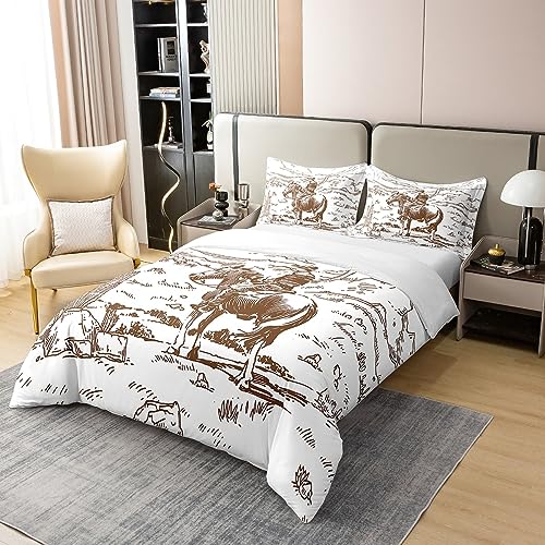 Homewish Western Cotton Duvet Cover Single, Farmhouse Cowboy Bedding Set Western Bedding - Image 2