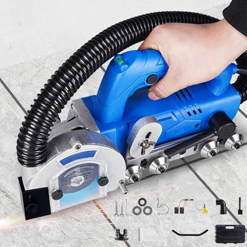 Máquina eléctrica de limpieza de huecos de azulejos, 1200 W, limpiador de lechada portátil con rebote automático de 9000 RPM para una limpieza eficiente de costuras del suelo