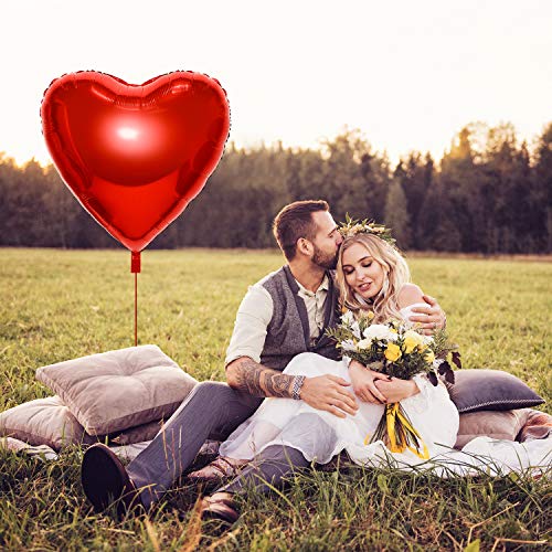 4 Pieces 32 Inches Large Heart Shaped Balloons Huge Red Foil Balloons Valentine's Day Love Balloons For Wedding Engagement Anniversary Party Favor Decorations #TOP3