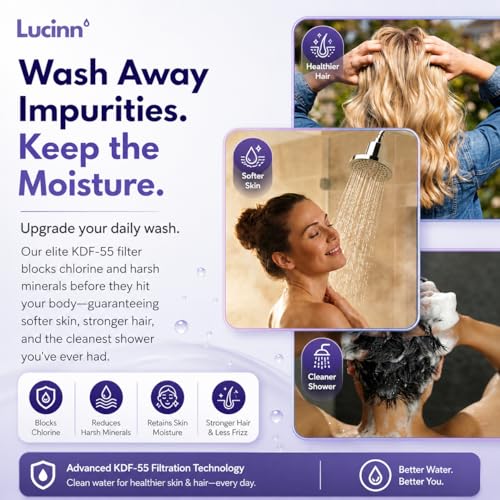 Regadera filtrada Lucinn Pro | Elimina cloro y metales pesados, mejora el cabello y la piel, instalación fácil, incluye filtro de 20 etapas miniatura 4